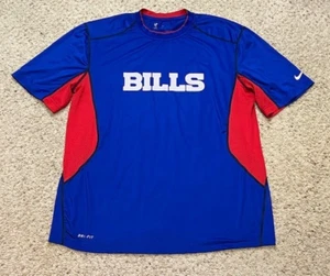 Buffalo Bills Nike Dri Fit Blue Team Issue Practice Workout Shirt Size XL Worn - Picture 1 of 6