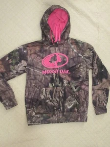 Mossy Oak Break Up Country Girls Hooded Sweatshirt Camouflage/Pink Size S (4-6) - Picture 1 of 8