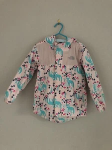 The North Face Hyvent Rain Jacket 3T Fits Bigger Pink Fox Nature Print - Picture 1 of 4