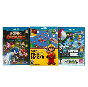 Lot of 3 Nintendo Wii U Games Super Mario Maker Sonic Boom Super Mario Bros U - Picture 1 of 13