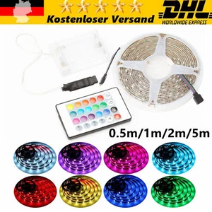1M-5M Batterie Betrieben LED Streifen 5050RGB Stripe Mehrfarbige Band Licht DHL - Bild 1 von 17