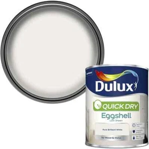 Dulux Quick Dry Eggshell Quality Brilliant White 750ML Wood Metal Paint - Picture 1 of 1