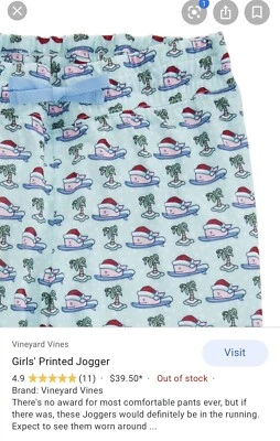 New Nwt Vineyard Vines Printed Jogger Girls XS 5 6 Loungewear - Image 1 of 4