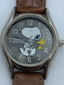 Ladies Watch Snoopy Peanuts Woodstock Armitron Quartz Analog Brown Strap Vintage - Picture 1 of 12