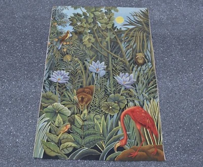 Hand-woven Wool Aubusson Wall Tapestry Henri Rousseau Jungle in the Moon light - Image 1 of 4