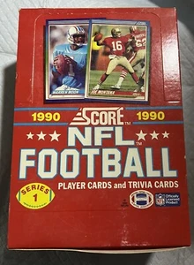 Caja de cera Score NFL Football Series 1 1990 con 36 paquetes sellados sin abrir - Imagen 1 de 6