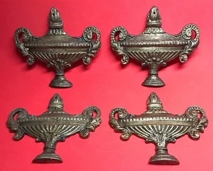 Ormolu Furniture Mounts Flame Urn Brass Bronze Old Paris Flea Market 4pcs 4.25" - Picture 1 of 7
