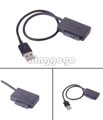 1Stks USB 2.0 to13Pin 7+6 Slimline SATA Laptop CD/DVD Rom Optical Adapter Cable - Bild 1 von 4