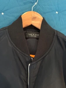 Rag & Bone Men’s Manston Bomber Flight Jacket Black Sz Large Brand New w/ Tags - Picture 1 of 8