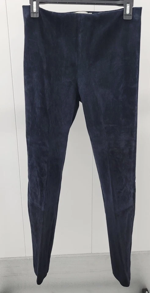 Vince, Nuevo sin Etiquetas $949, 100% Cuero, Traje Azul Marino Pantalones Rectos, Talla M Foto 1 de 4