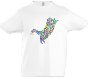 Colored Cat I Boys T-Shirt Toon Cartoon Comic Look Techno Rave Raver Rainbow - Picture 1 of 1