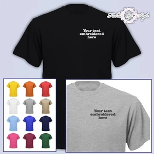Camiseta Bordada Personalizada Con Tu Texto Personalizado Diseño Seno Izquierdo - Imagen 1 de 19