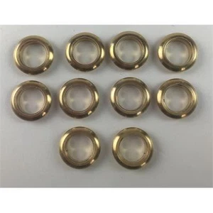 Brass Glazed Portholes x 10 - 10mm - Picture 1 of 1