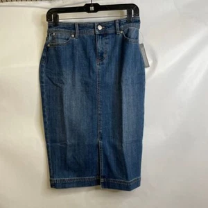 TALBOTS Denim Pencil Skirt Women's Petite Size 4P Blue - Picture 1 of 4