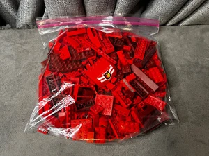 Lego verschiedene Stücke Stck. Verschiedene rote Farbe 1 Pfund Bausteine - Bild 1 von 4
