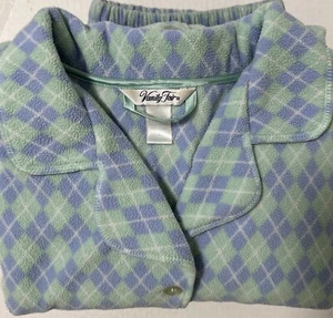 Vintage Vanity Fair Pajama Set Women Size XL Fleece Long Sleeve Pants & Top - Picture 1 of 23