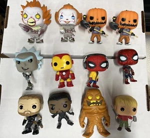 Lot of 12: Funko Pop! Loose Pennywise, Spider-Man, Hello Neighbor, Iron Man... - Picture 1 of 9