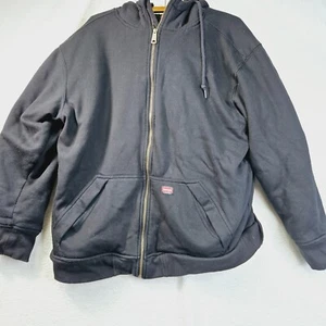 Wrangler Workwear Coat Mens XL Black Hoodie Sherpa Lined Sweatshirt Full Zip - Picture 1 of 20