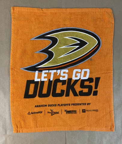 Anaheim Ducks Rally Hand Towel Let’s Go Ducks 18” x 14.5” NHL Playoffs Cover