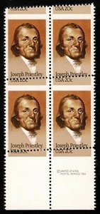 US # 2038 *MINT OG NH* { "SCARCE ON ISSUE MISPERF ERROR } 20c JOSEPH PRIESTLEY - Picture 1 of 5