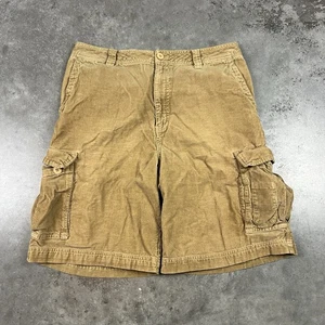 Rip Curl Corduroy Cargo Shorts Mens 34 Tan Baggy Y2K Preowned - Picture 1 of 21