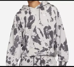 Neu mit Etikett Nike Damen Sportswear gewaschenes Jersey Hoodie kurz geschnitten schwarz grau XL, DM6717-010 - Bild 1 von 13