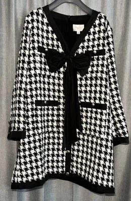 TUCKERNUCK Pomander Place Black White Coco Tweed Bow Dress NWT Size XXLarge - Image 1 of 4