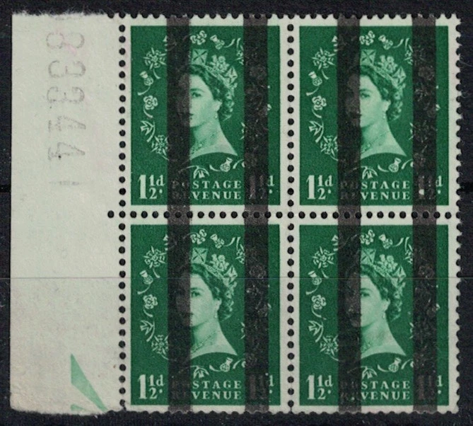 G B, P.O. TRAINING SCHOOL, QEII, TUDOR CROWN, 1½d BLOCK (4), MINT NO GUM. - Image 1 of 1