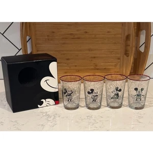 Pottery Barn x Disney Mickey Mouse glass tumblers set of 4 vintage design - Picture 1 of 6