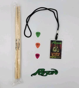 Poison XXX Tour 30 Aniversario VIP Backstage Pass Baquetas Parche Guitarra Pick - Imagen 1 de 11