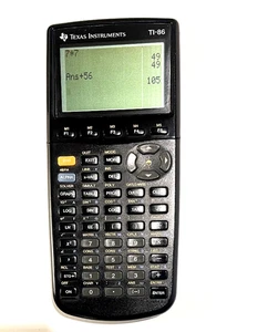 Texas Instruments T1-86 Plus Taschenrechner schwarzer Deckel mit Batterien - Bild 1 von 3