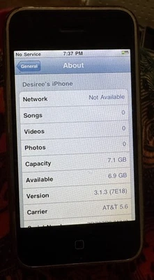 Apple iPhone 1st Gen 8 GB Silver (AT&T) A1203 Fast Ship Good Used 3.1.3 IOS - Image 1 of 4