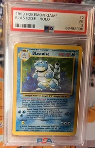 Blastoise 002/102 Pokemon Base Set Unlimited Holo Rare Graded PSA 3 - Picture 1 of 2