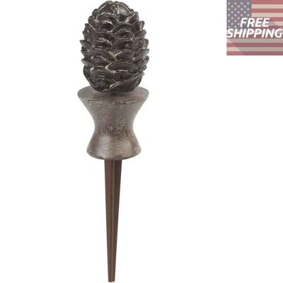 Guia de mangueira decorativa de pinha - Bronze, 12" de altura - Ideal para proteção de jardim - Imagem 1 de 3