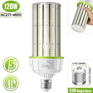 480V -120W LED Corn Light Bulb Industrial Warehouse High Bay Gym Work Lamp 6000K - Picture 1 of 10
