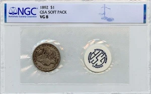 1892 Morgan Dollar GSA SOFT PACK S$1 NGC VG8 - Picture 1 of 2