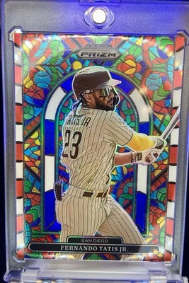FERNANDO TATIS JR 2022 PRIZM STAINED GLASS RED WHITE & BLUE PRIZM #SG-1 PADRES - Image 1 of 4