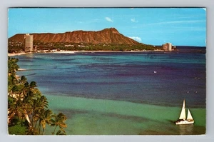 Waikiki HI-Hawaii, Volcán Cabeza de Diamante, c1984 Antigua Postal de Recuerdo De Colección - Imagen 1 de 2