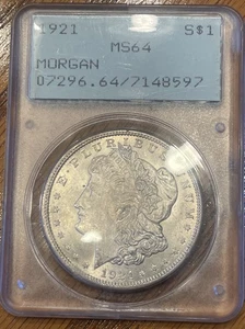 1921-P Morgan Silver Dollar PCGS MS64 OGH Rattler - Picture 1 of 4