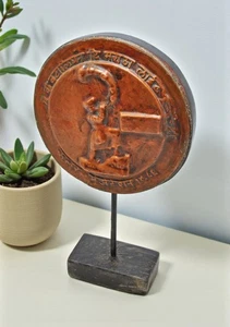 Vintage Copper Maratha Batallion Round Plaque Original Old Hand Crafted - Picture 1 of 6