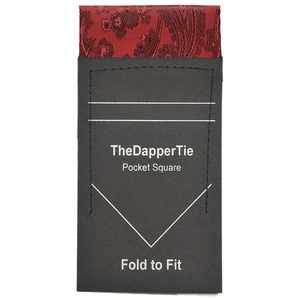 TheDapperTie - Nuevo Cuadrado de Bolsillo Pre Plegado Plano Paisley para Hombre en Tarjeta - Imagen 1 de 29