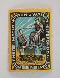 1914 Widows orphans help entire armed power Austria POSTER STAMP charity seal - Picture 1 of 2