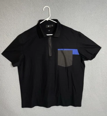 Camisa Polo BMW X PING Para Hombre XXL Negra Azul Acento 1/4 Cremallera Preppy Foto 1 de 4