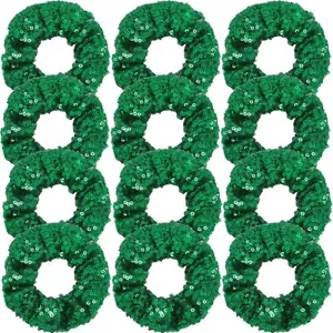 12 PCS Sequin Scrunchies Elastic Hair Ties Ponytail Holders for Dance Party - Picture 1 of 6