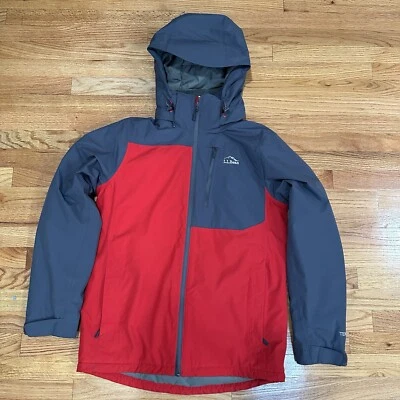 L.L. Bean Jacket Mens Small Tek Thermore Insulated Hooded Zip Up Red Rain Coat  - Image 1 of 4