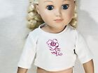 18&quot; American Girl Doll White Flower With Fusha AG  logo  T-Shirt Top No Doll