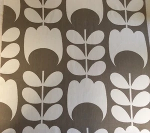 Orla Kiely Tulip In Mushroom Brown 1M 100cm x 100cm Square Brushed Fabric NEW - Picture 1 of 3