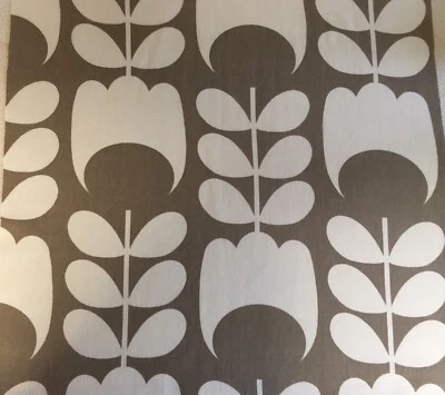 Orla Kiely Tulip In Mushroom Brown 1M 100cm x 100cm Square Brushed Fabric NEW - Image 1 of 3