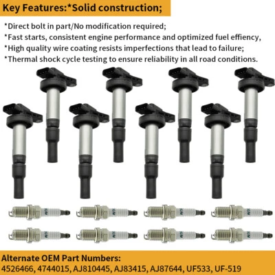 Bobina de encendido UF519 y bujía de iridio para 05-09 Land Rover Range Rover LR3 V8 Foto 1 de 4