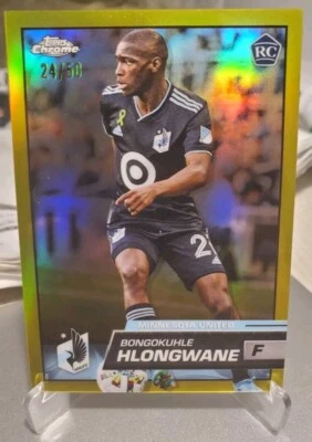 2023 MLS Topps Chrome Bongokuhle Hlongwane Gold Refractor Back number 24/50 #117 - Image 1 of 2